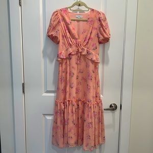 Pink Floral Midi LoveShackFancy Dress